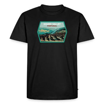 Écusson Vallée du Douro, Portugal Illustration - T-shirt Premium bio Homme - noir - Devant - Nico (187cm)