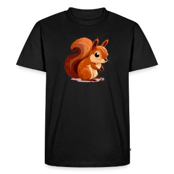 Charme Écureuil Ensoleillé - T-shirt Premium bio Homme - noir - Devant - Nico (187cm)