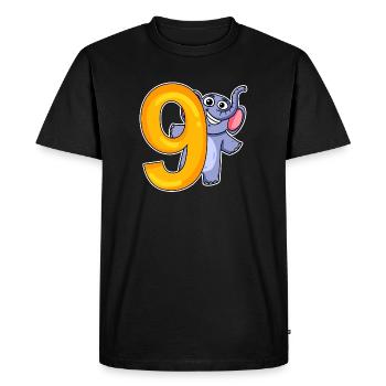 9 Birthday 9 years old with animal motif - nine - Men's Premium Organic T-Shirt - black - Front - Nico (187cm)