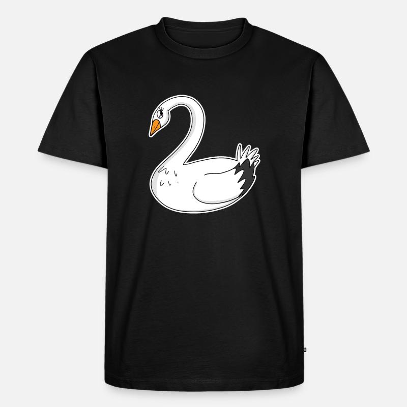 Schwan - Männer Premium Bio T-Shirt - Schwarz
