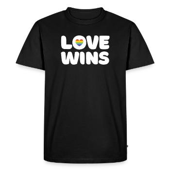Pride Month LGBTQ - Love Wins - Men's Premium Organic T-Shirt - black - Front - Nico (187cm)