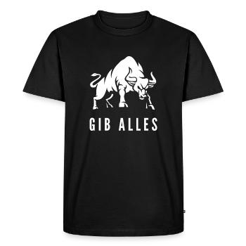 T-shirt Motivation Mindset Give It All - T-shirt Premium bio Homme - noir - Devant - Nico (187cm)