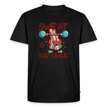 La sueur est une grosse graisse qui pleure - T-shirt Premium bio Homme - noir - Devant - Nico (187cm)