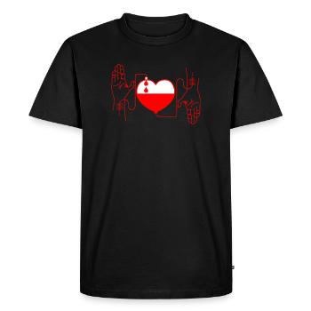 Rouge donnant du sang - T-shirt Premium bio Homme - noir - Devant - Nico (187cm)