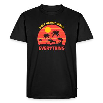 surf, fan de surf, surfing - T-shirt Premium bio Homme - noir - Devant - Nico (187cm)