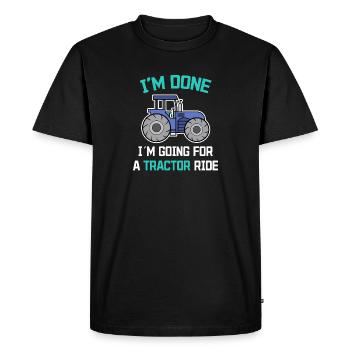 Organic Farmer Tractor Statement Motor Vehicle Farm - Men's Premium Organic T-Shirt - black - Front - Nico (187cm)