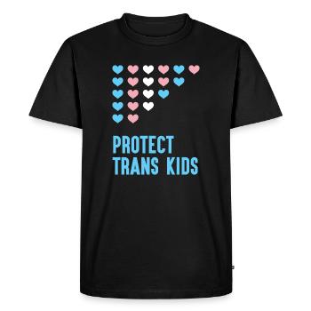 Mois de la fierté LGBT - Protégeons les enfants trans - T-shirt Premium bio Homme - noir - Devant - Nico (187cm)