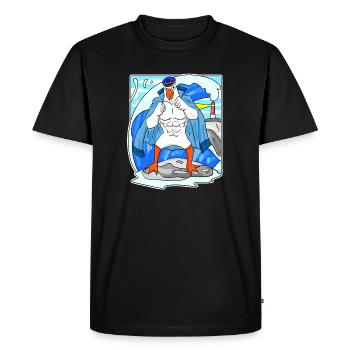 Muscles Seagull Sea North Sea Gift - Men's Premium Organic T-Shirt - black - Front - Nico (187cm)