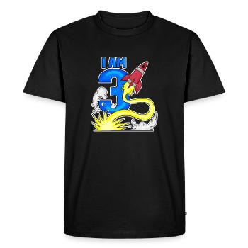 3 Birthday Boy Astronaut Rocket - Trois ans - T-shirt Premium bio Homme - noir - Devant - Nico (187cm)