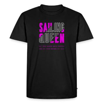 Sail Queen - Men's Premium Organic T-Shirt - black - Front - Nico (187cm)