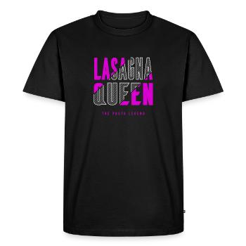 Reine des lasagnes - T-shirt Premium bio Homme - noir - Devant - Nico (187cm)