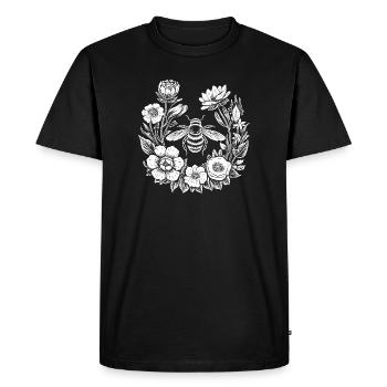 couronne de fleurs apiculteur apiculteur prairie abeilles fleurs fleurs - T-shirt Premium bio Homme - noir - Devant - Nico (187cm)