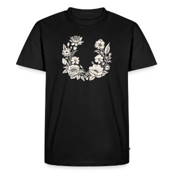 Couronne de fleurs Abeilles Prairie Fleurs de mariage - T-shirt Premium bio Homme - noir - Devant - Nico (187cm)