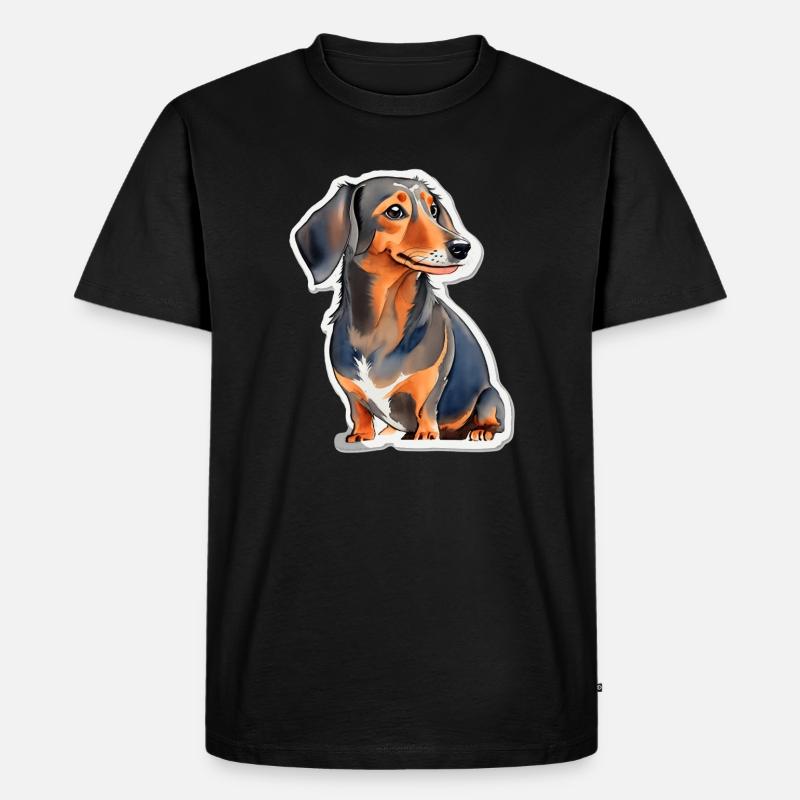 Dackel - Männer Premium Bio T-Shirt - Schwarz