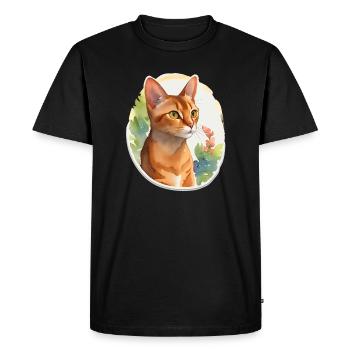 Chat abyssin - T-shirt Premium bio Homme - noir - Devant - Nico (187cm)