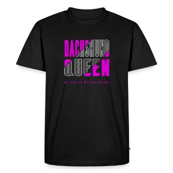 Dachshund Queen - Men's Premium Organic T-Shirt - black - Front - Nico (187cm)