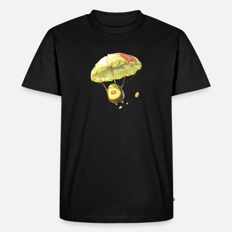 Skydiving Avocado - Männer Premium Bio T-Shirt - Schwarz