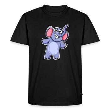 Mignon petit éléphant - T-shirt Premium bio Homme - noir - Devant - Nico (187cm)