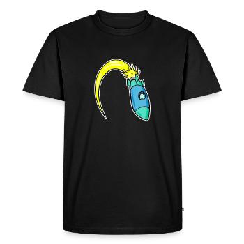 Fusée - T-shirt Premium bio Homme - noir - Devant - Nico (187cm)