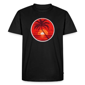 Coucher de soleil - T-shirt Premium bio Homme - noir - Devant - Nico (187cm)