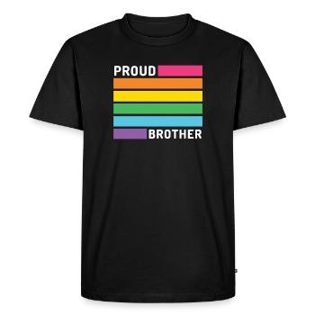 Pride Month LGBT - Proud Brother - Men's Premium Organic T-Shirt - black - Front - Nico (187cm)