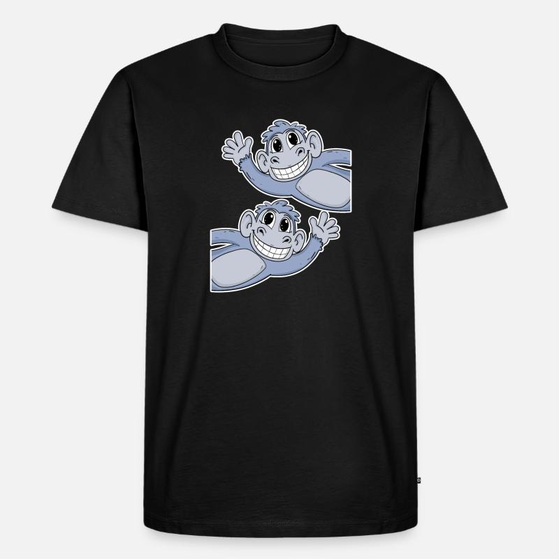 Affe Affen - Männer Premium Bio T-Shirt - Schwarz