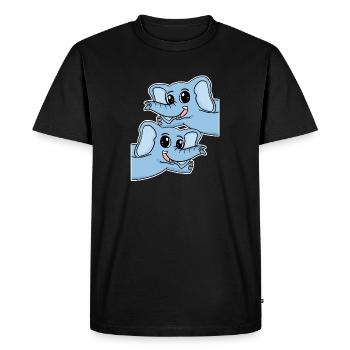 Éléphant éléphant - T-shirt Premium bio Homme - noir - Devant - Nico (187cm)