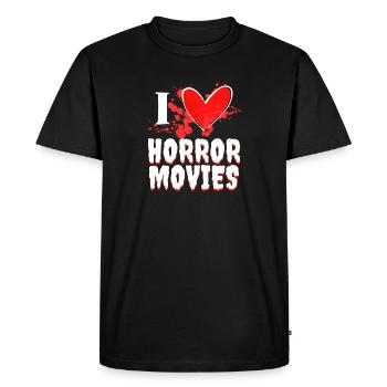 I Love Movies Statement Heart Movie Night Movies - Men's Premium Organic T-Shirt - black - Front - Nico (187cm)