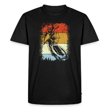 Stripes Retro Rider Silhouette - Men's Premium Organic T-Shirt - black - Front - Nico (187cm)