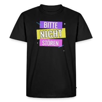 Bitte Nicht Stören - Männer Premium Bio T-Shirt - Schwarz - Vorne - Nico (187cm)