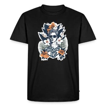 My best life - Men's Premium Organic T-Shirt - black - Front - Nico (187cm)