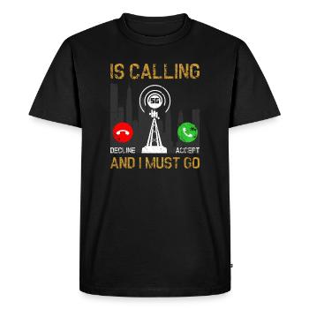 5G Signal City Dilemma - Men's Premium Organic T-Shirt - black - Front - Nico (187cm)