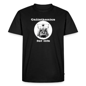 Calisthenics for life blanc - T-shirt Premium bio Homme - noir - Devant - Nico (187cm)