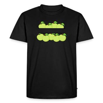 Apples banner with green apple - Men's Premium Organic T-Shirt - black - Front - Nico (187cm)