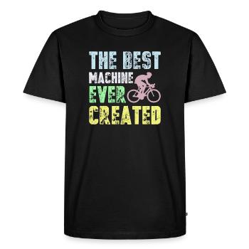 Best Machine Ever Created Cyclist - Men's Premium Organic T-Shirt - black - Front - Nico (187cm)