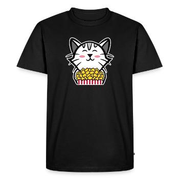 Films Popcorn Cat Streaming Cinéma Night Films - T-shirt Premium bio Homme - noir - Devant - Nico (187cm)