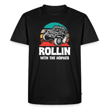 Jeeps Rollin avec The Homies - T-shirt Premium bio Homme - noir - Devant - Nico (187cm)