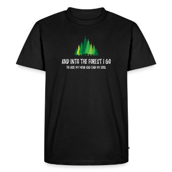 Et je vais dans la forêt - T-shirt Premium bio Homme - noir - Devant - Nico (187cm)