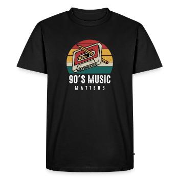 La musique des années 90-Idée cadeau musique. - T-shirt Premium bio Homme - noir - Devant - Nico (187cm)