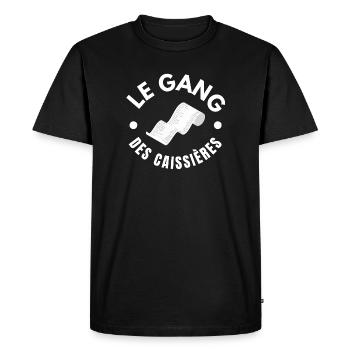 caissière, hôtesse de caisse, distribution - T-shirt Premium bio Homme - noir - Devant - Nico (187cm)