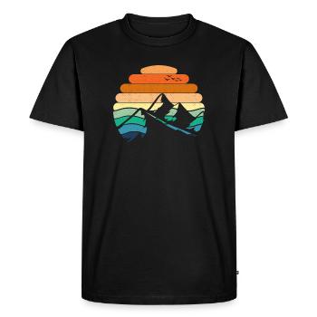 Mountain Landscape Sunset - Men's Premium Organic T-Shirt - black - Front - Nico (187cm)