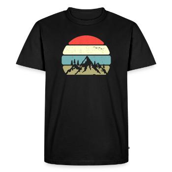 Mountain panorama at sunset - Men's Premium Organic T-Shirt - black - Front - Nico (187cm)