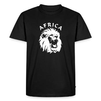 Africa - Lion's Head - Men's Premium Organic T-Shirt - black - Front - Nico (187cm)
