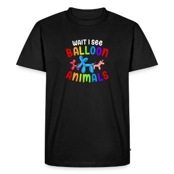 Design torsadé en forme de ballon - T-shirt Premium bio Homme - noir - Devant - Nico (187cm)