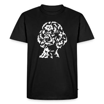 Big Poodle Head "Black Edition" - Men's Premium Organic T-Shirt - black - Front - Nico (187cm)