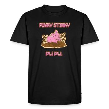 Pinky Stinky PU PU - Men's Premium Organic T-Shirt - black - Front - Nico (187cm)