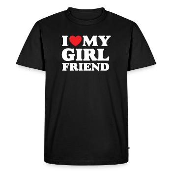 J’aime ma petite amie - T-shirt Premium bio Homme - noir - Devant - Nico (187cm)