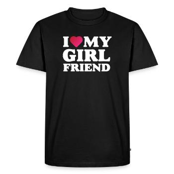 J’aime ma petite amie - T-shirt Premium bio Homme - noir - Devant - Nico (187cm)
