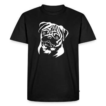 Pug Head "Black Edition" - Men's Premium Organic T-Shirt - black - Front - Nico (187cm)