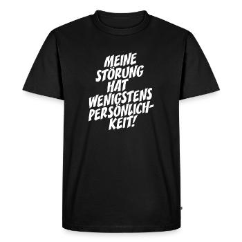 Mon trouble a au moins la fierté de la personnalité - T-shirt Premium bio Homme - noir - Devant - Nico (187cm)